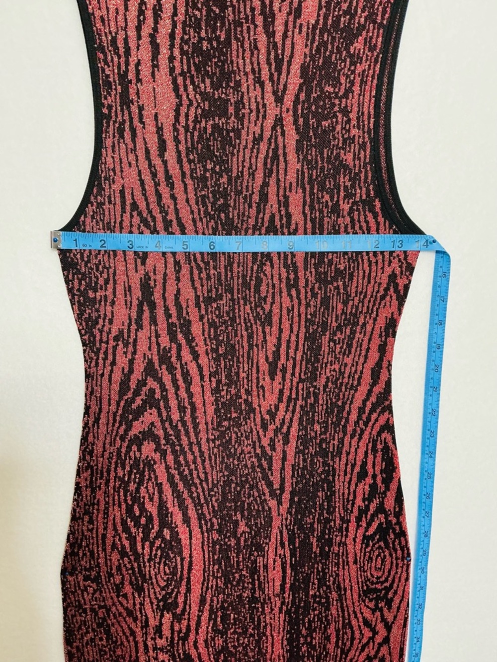 MISA Los Angeles Woodgrain Metallic Fringe Midi Dress - Size M - Picture 8 of 13
